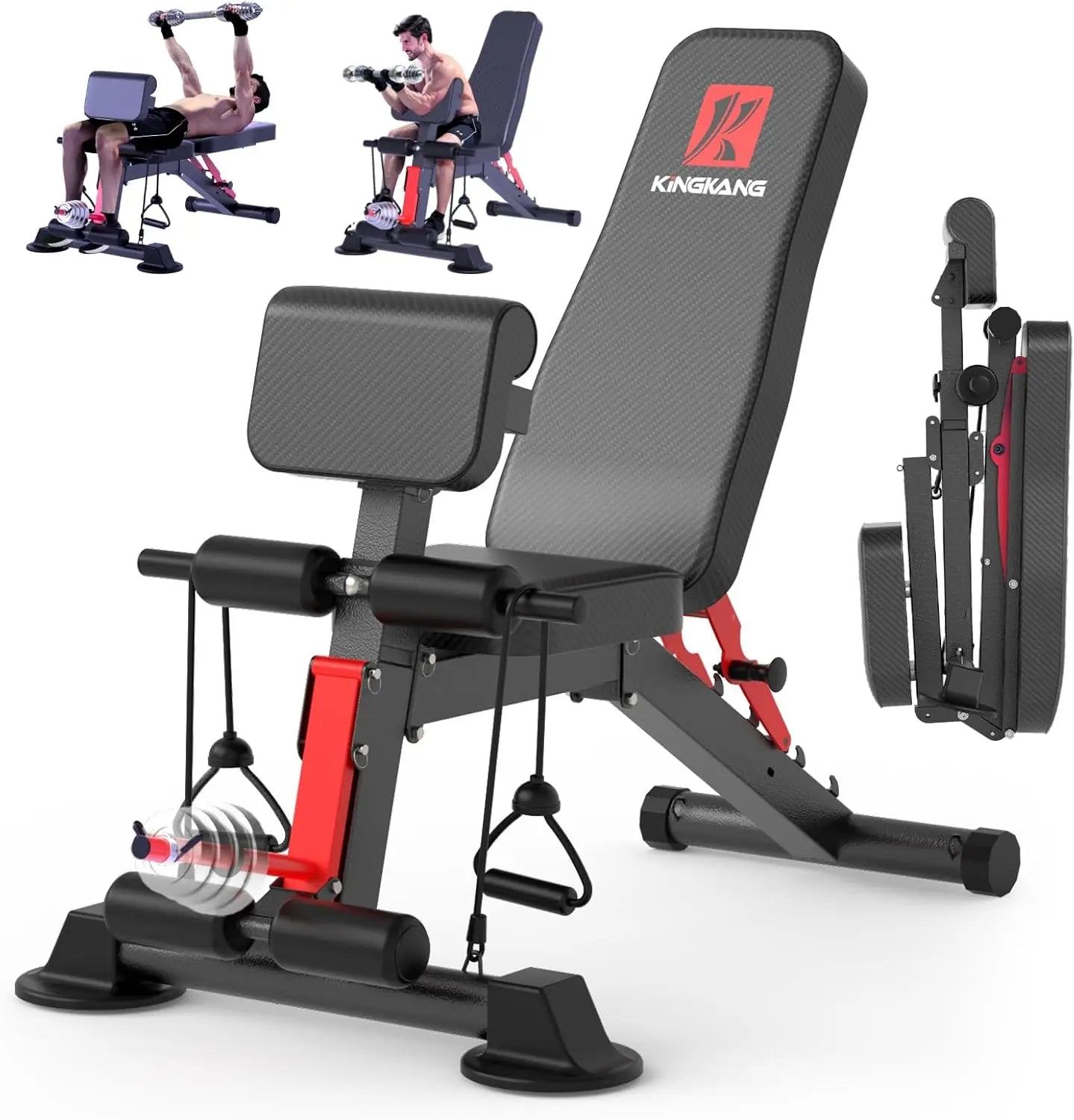 Foldable 14-In-1 Dumbbell Bench With Six Adjustable Levels For Full Body Workout