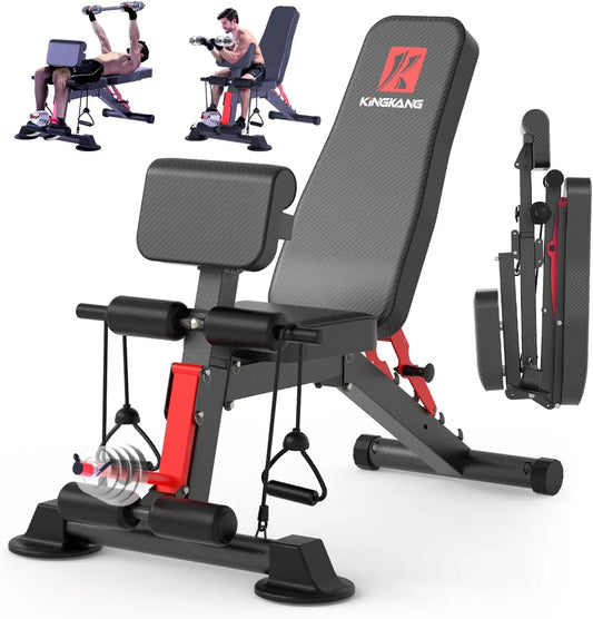 Foldable 14-In-1 Dumbbell Bench With Six Adjustable Levels For Full Body Workout