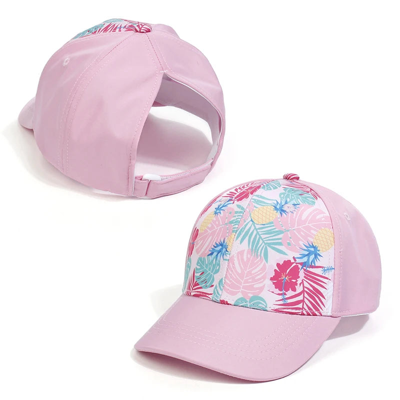 Kids Ponytail Baseball Cap Sun Hat Unisex Travel Cap