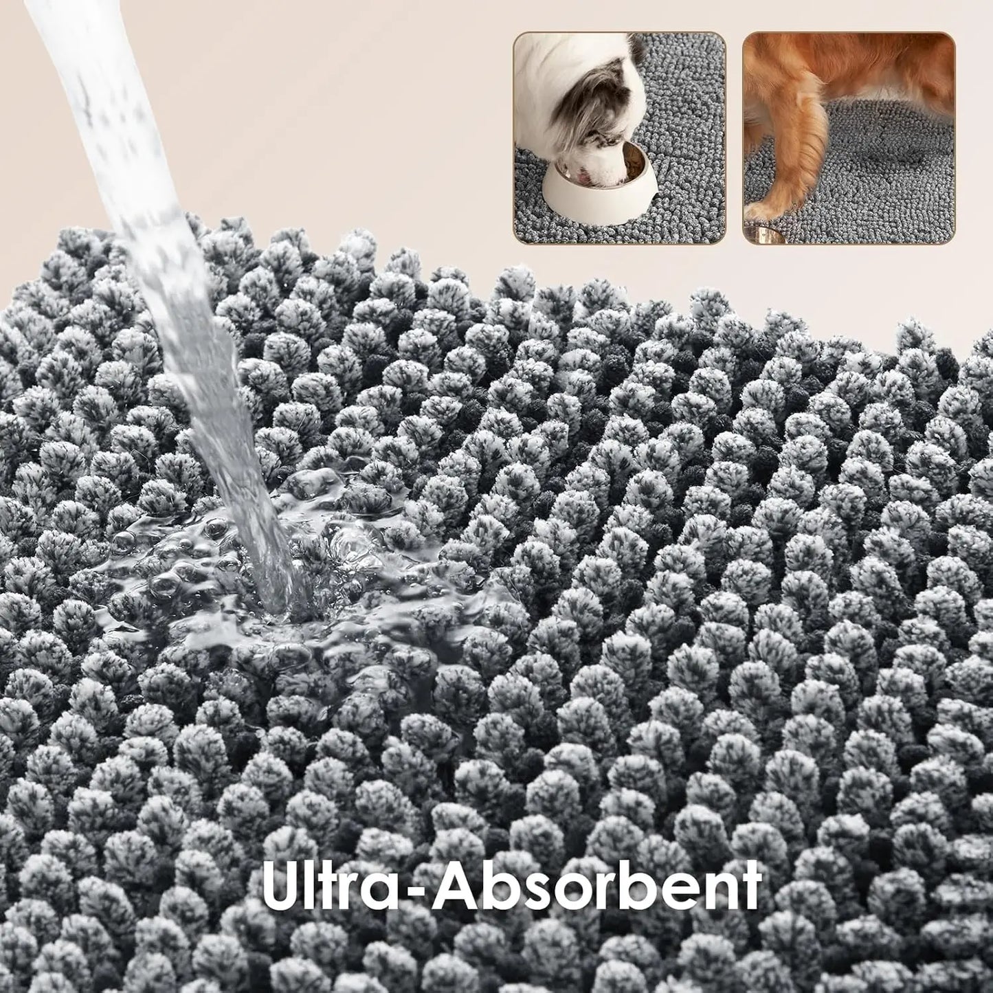 Super Absorbent Dog Door Mat Non Slip Indoor Outdoor Washable