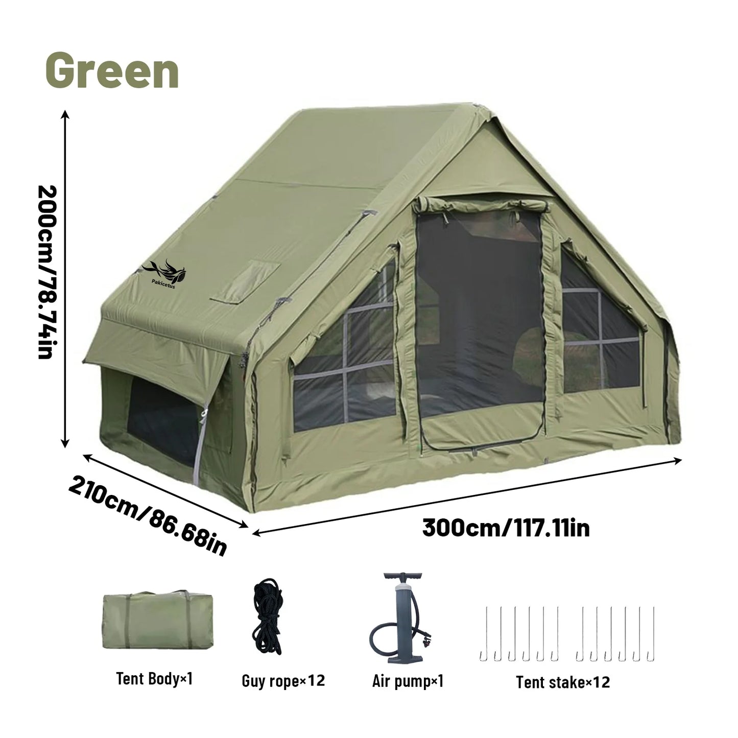 Pakicetus Inflatable Tent With Skylight For Family Outdoor