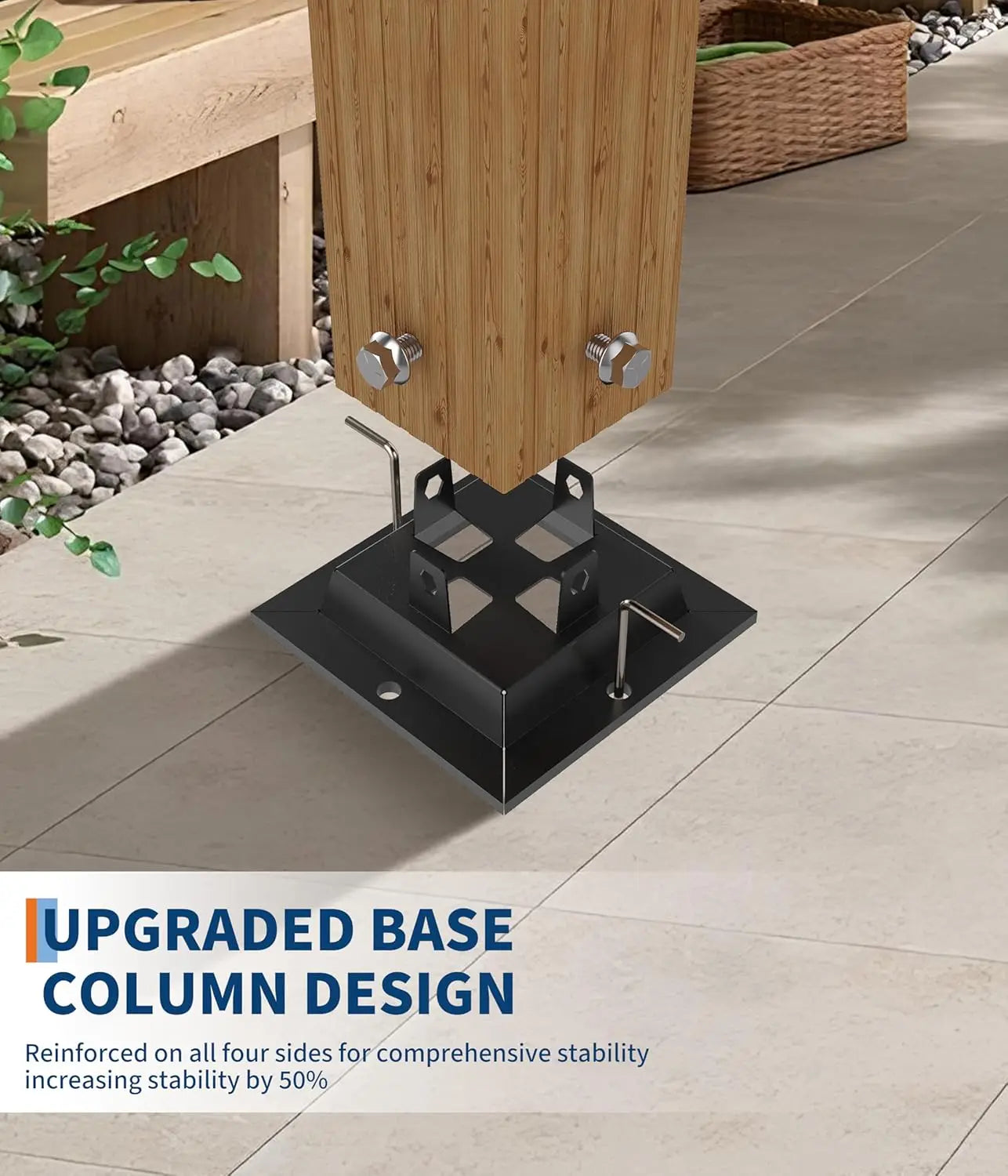 HiMISS Wood Grain Aluminum Pergola With Retractable Canopy UV Protection