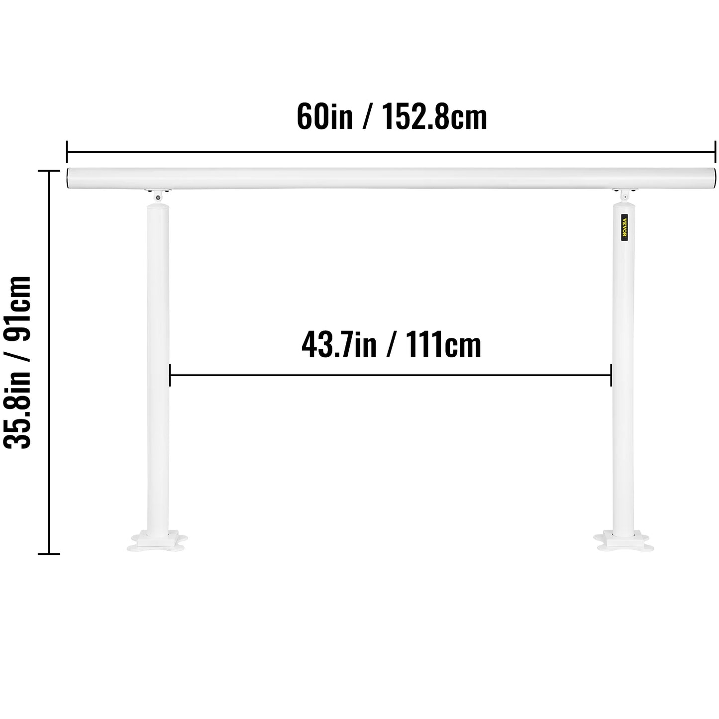 Outdoor Aluminum Handrail for Steps with Installation Kit
