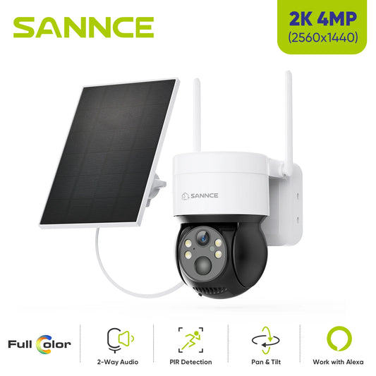 SANNCE 4MP Solar Powered Camera With Two-Way Audio and WiFi