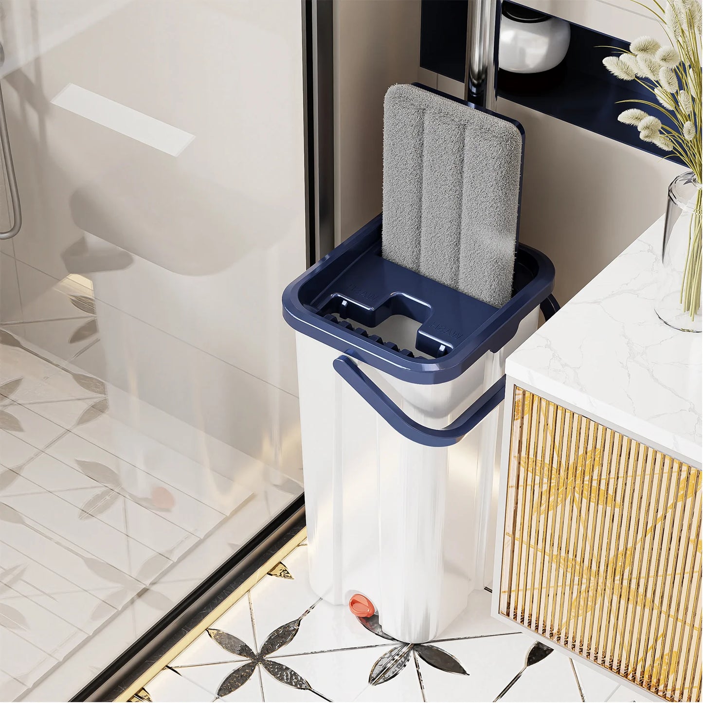 NONECN Microfiber Floor Cleaning Mop With Separate Dirty Water Bucket