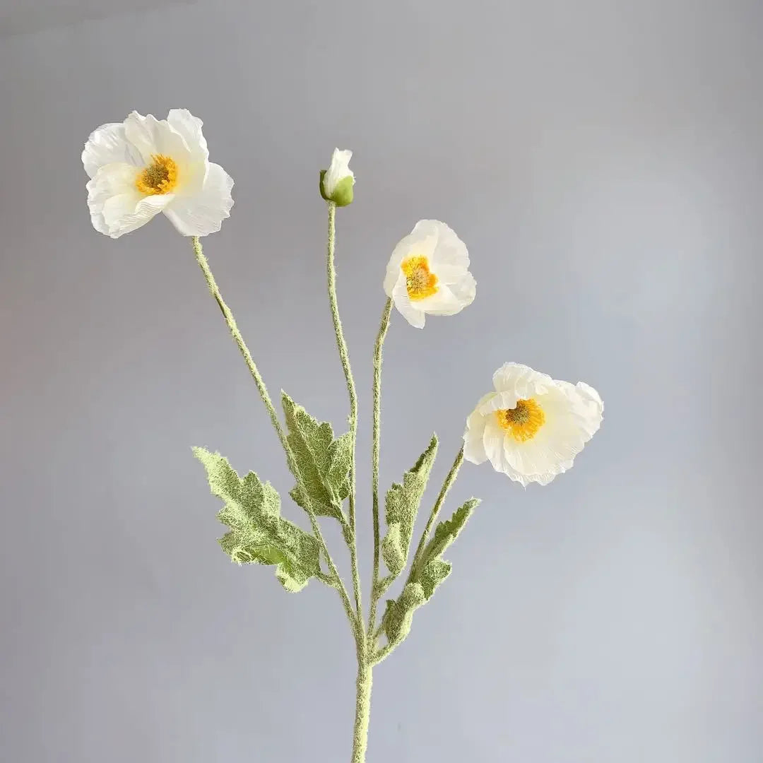 Artificial Poppy Flowers Bouquet Four-Head for Home Decor