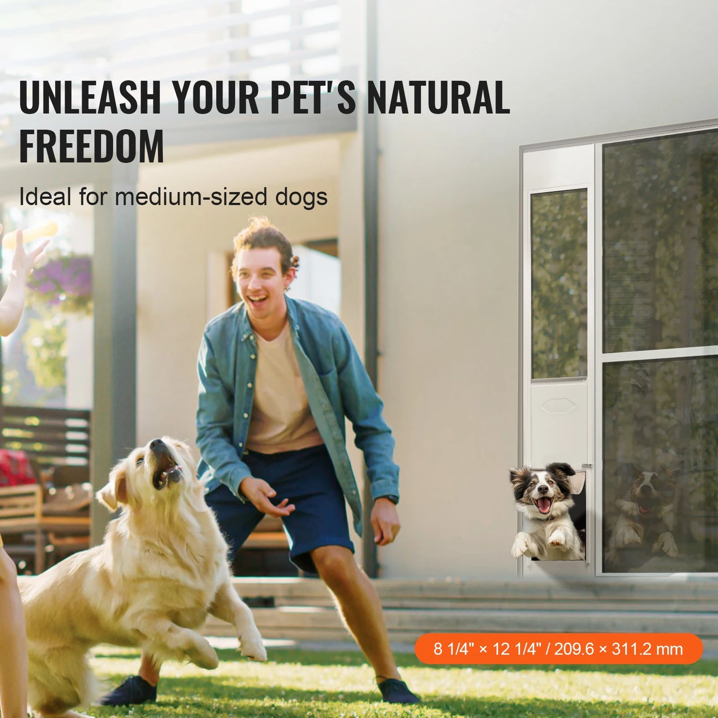 SucceBuy Adjustable Height Dog Door Sliding Glass Door