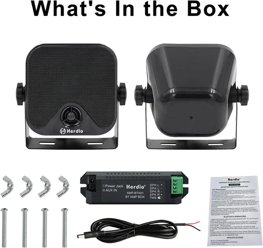 Herdio Bluetooth Marine Speaker 100W Waterproof Surface Mounted