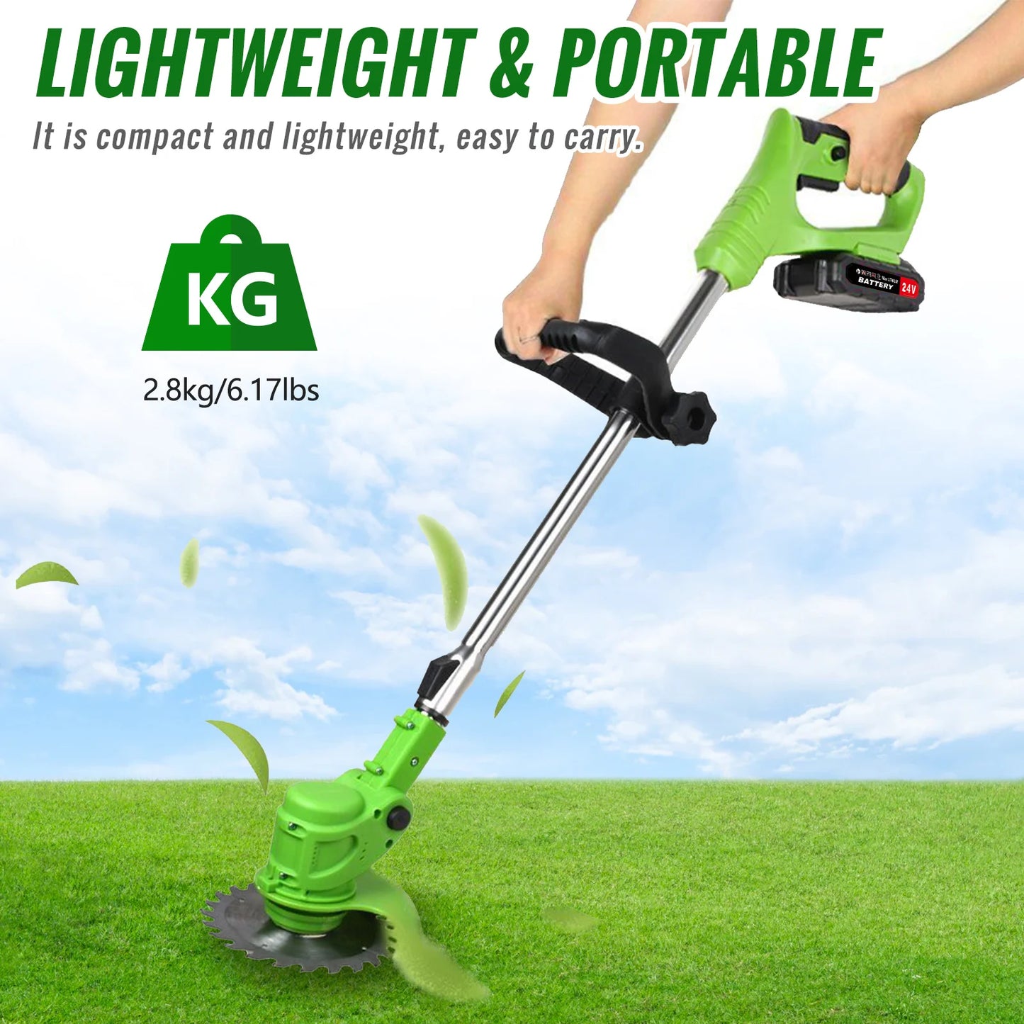 Electric Weed Trimmer 2 In 1 Cordless String Grass Cutter