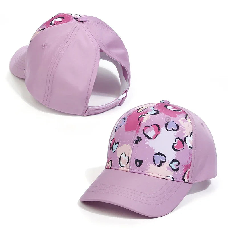 Kids Ponytail Baseball Cap Sun Hat Unisex Travel Cap