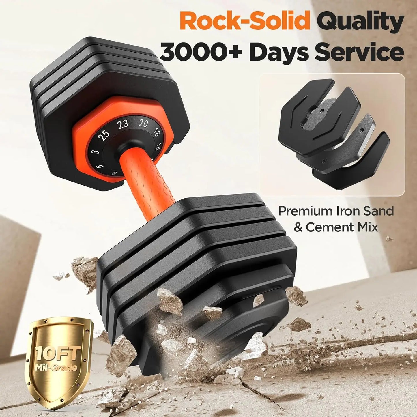 FED Fitness Adjustable Dumbbell Set With Storage Box And Non Slip Grip