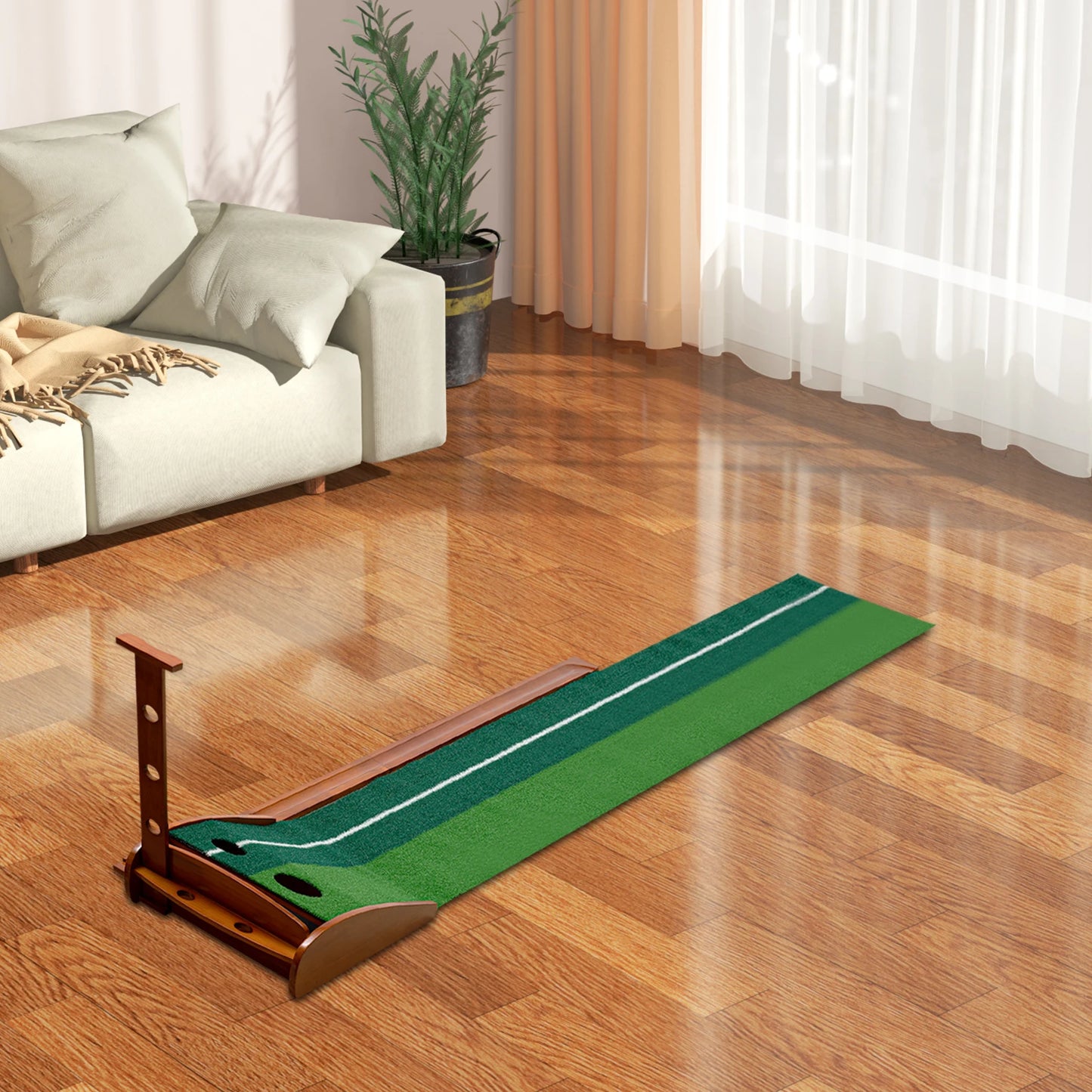 Indoor Golf Putting Green Practice Mat With Auto Ball Return