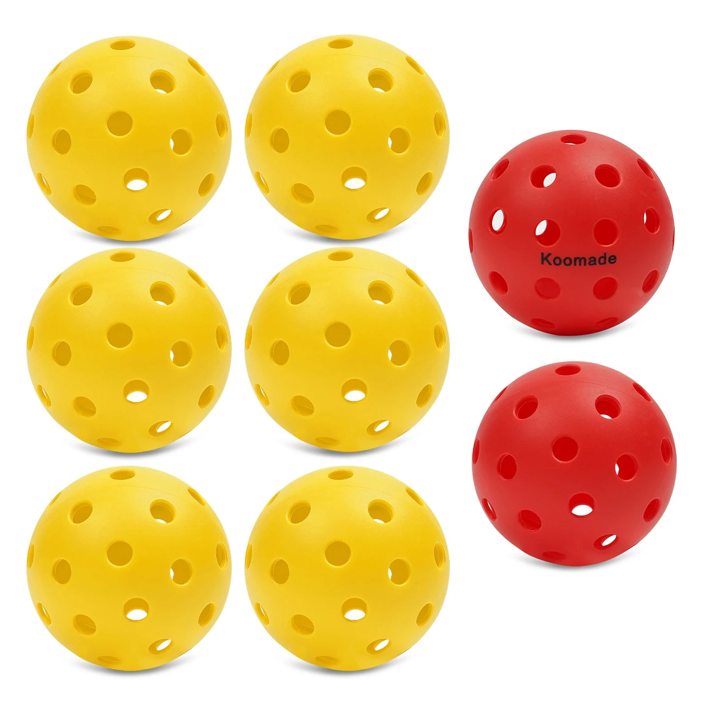 KOOMADE Pickleball Balls 40-Hole Durable Training And Practice Pack