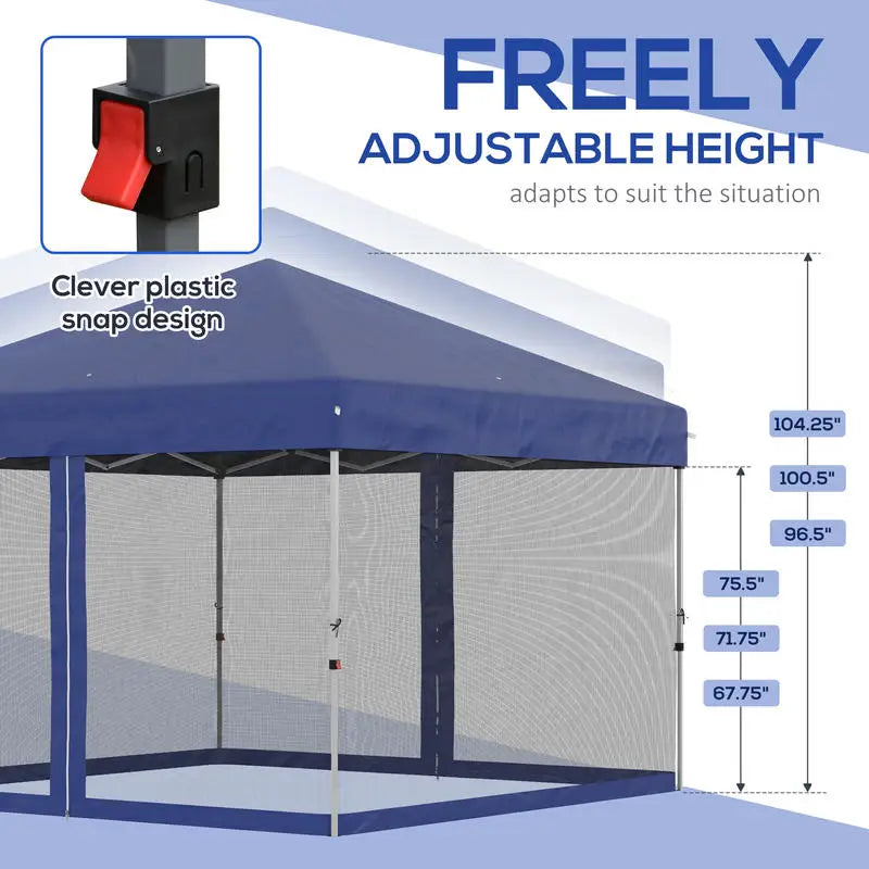 Pop Up Canopy Tent With Carry Bag Height Adjustable Gazebo