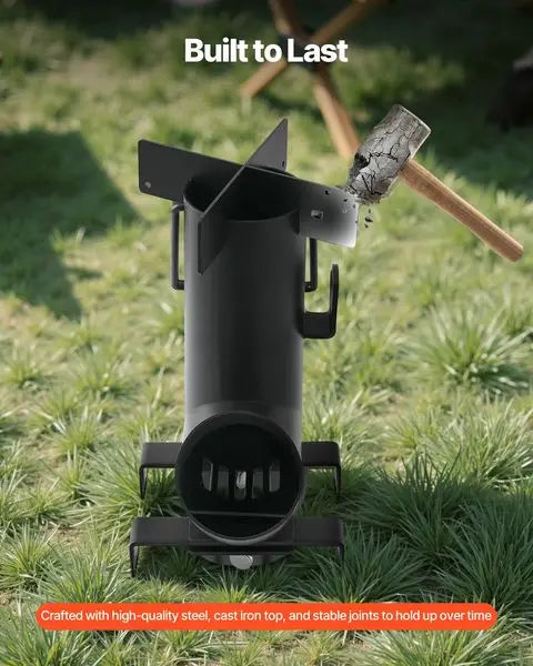 None Camping Rocket Stove Portable Wood Burning Stove Carry Bag