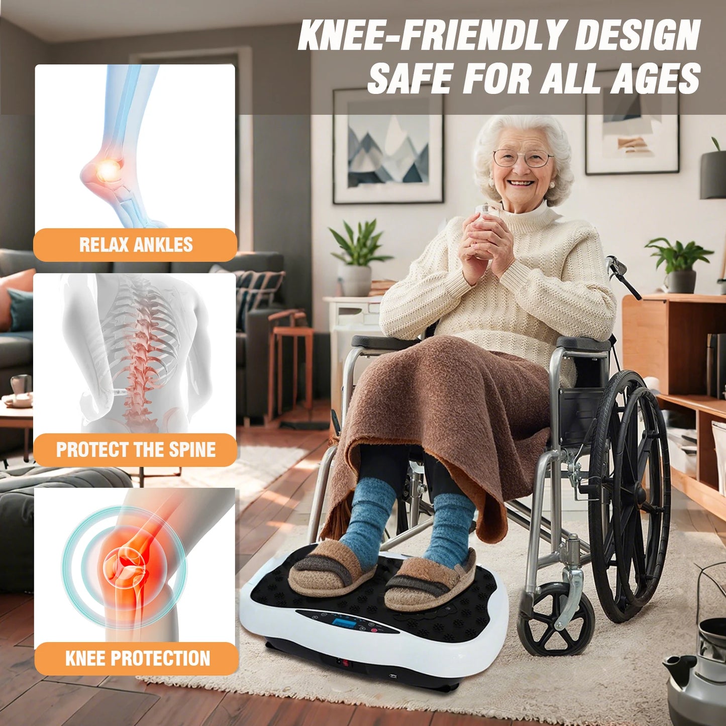Vibration Plate Exercise Machine 330lbs Capacity With Resistance Bands Remote