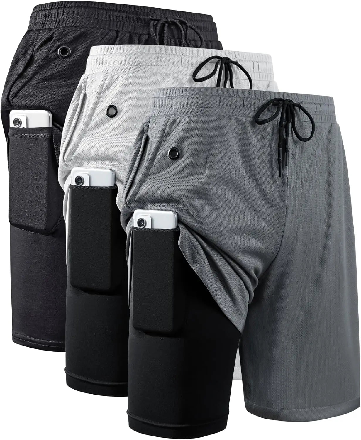 Men's 2-in-1 Workout Shorts With Compression Liner