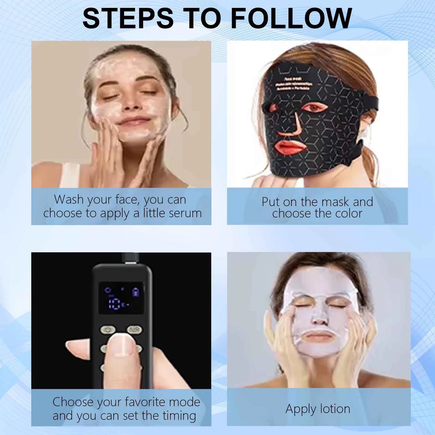 UBilli Portable LED Face Mask Light Therapy For Skin Rejuvenation
