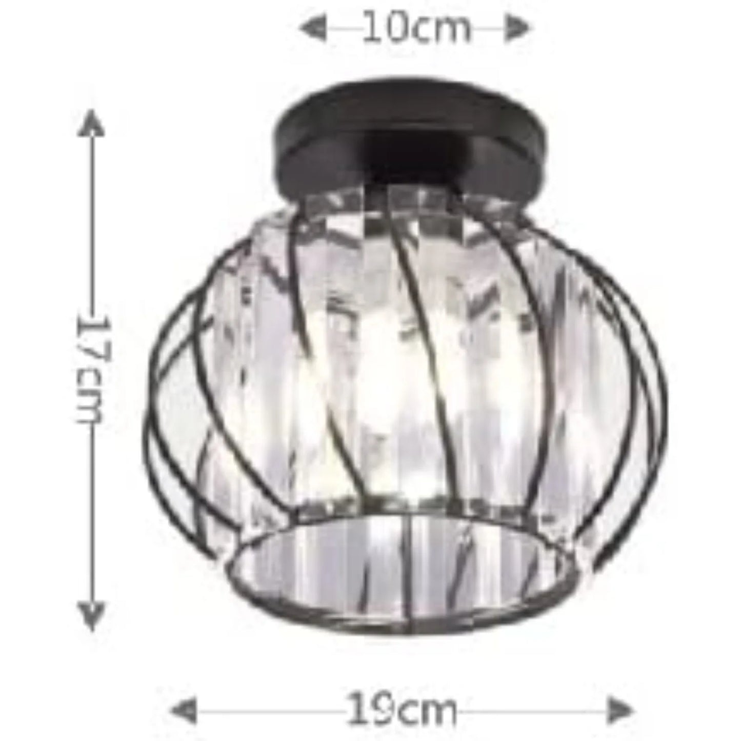 Modern Semi Flush Mount Ceiling Light Fixture, Small Crystal Chandelier Indoor Lighting for Bathroom Hallway Cafe Bar Porch Hall