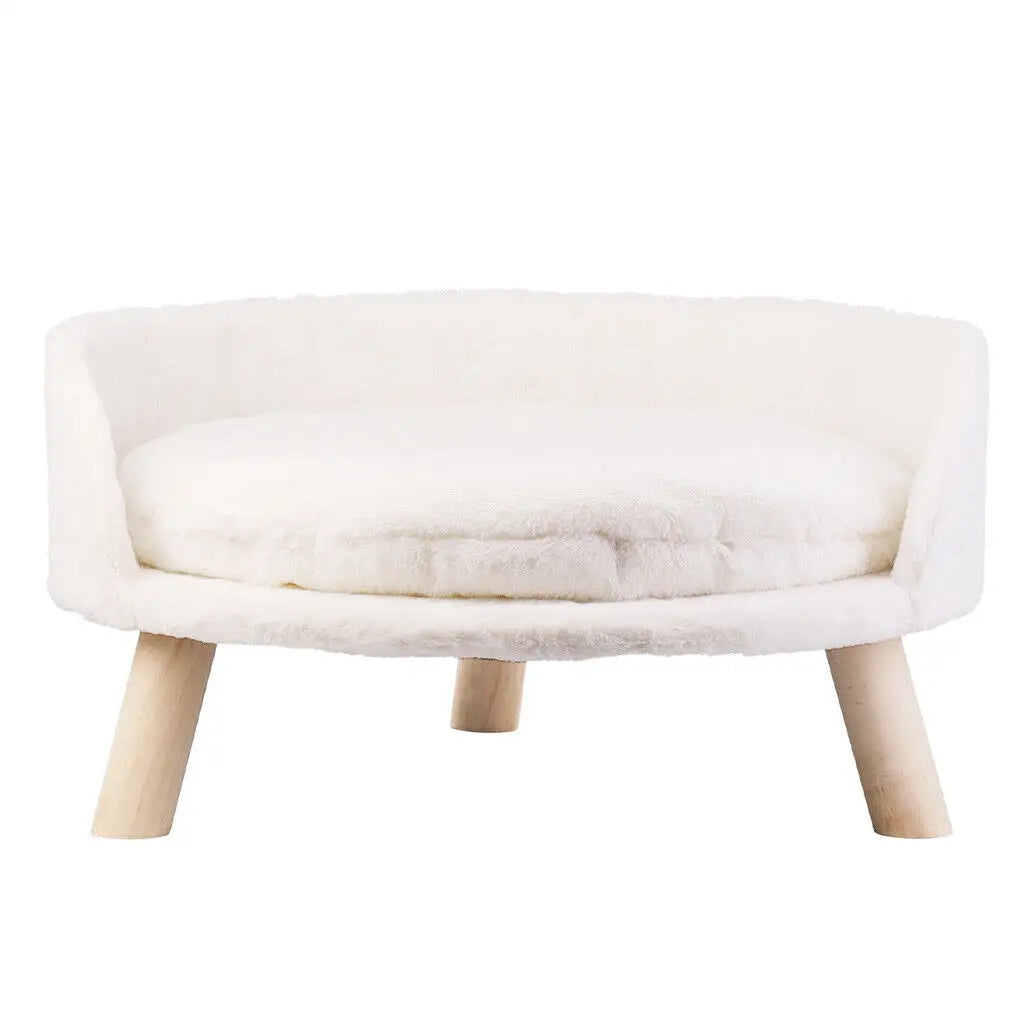 NONECN Luxury Soft Cat Bed With Plush Fabric Cushion Pad