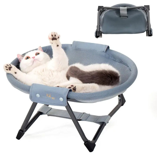 XMSJ Elevated Cat Hammock Bed With Breathable Mesh Indoors Outdoors