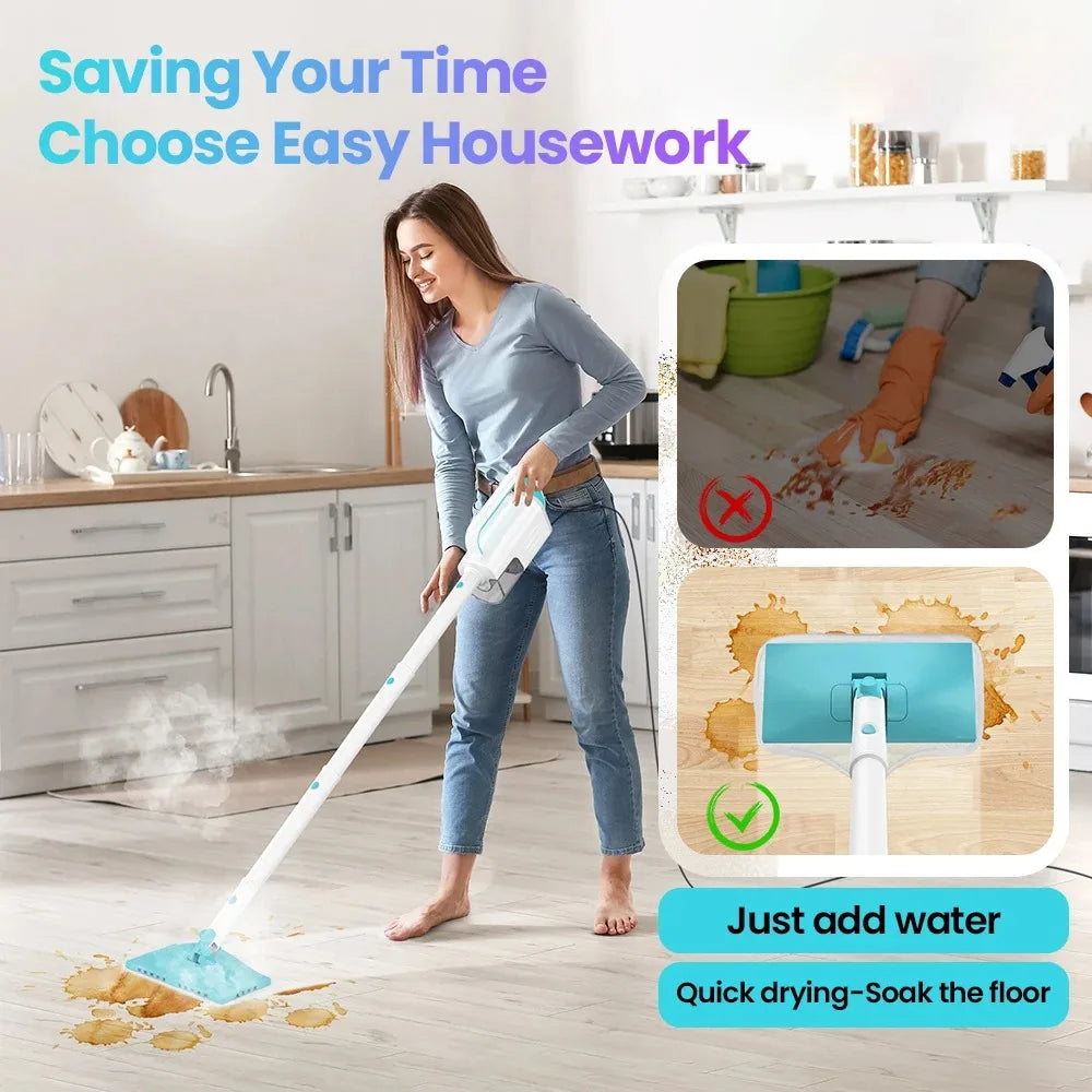 INSE 1200W Steam Mop Powerful Scrubbing Vacuum Floor Cleaner