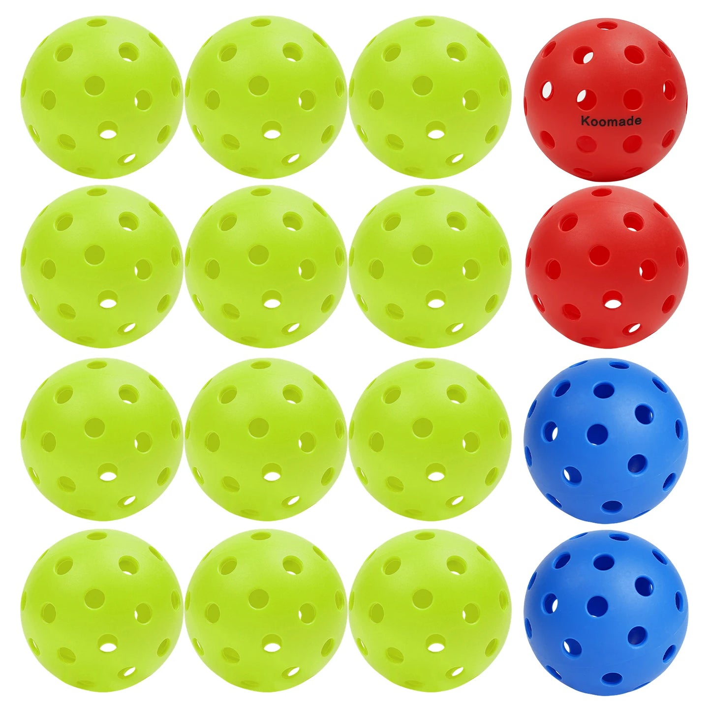 KOOMADE Pickleball Balls 40-Hole Durable Training And Practice Pack