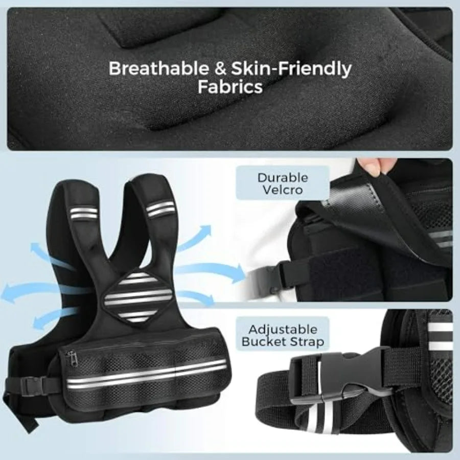 LISM Adjustable Weighted Vest for Running and Training