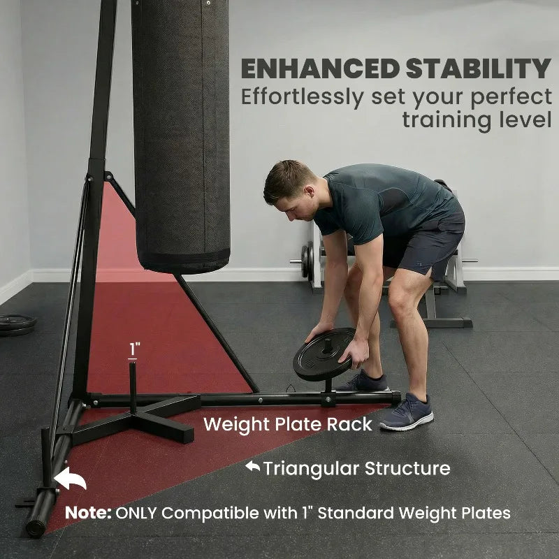 Freestanding Punching Bag Stand With Adjustable Steel Frame