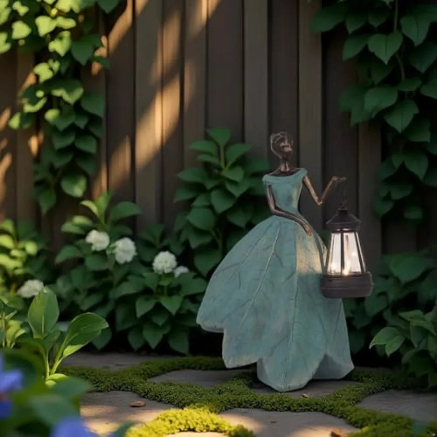 Fairy Solar Outdoor Lights Resin Garden Figurines for Patio Decor