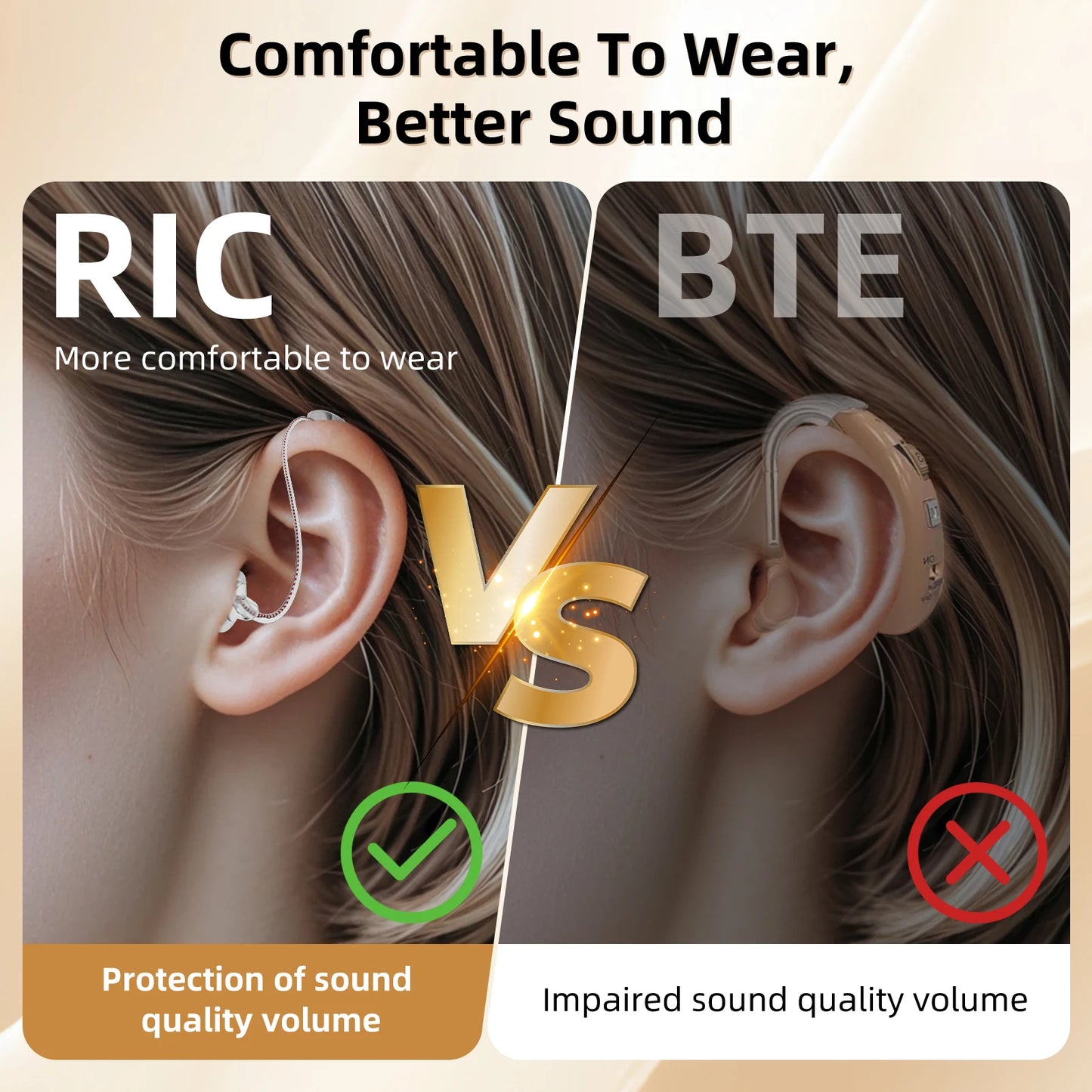 K&FCOPTEE Rechargeable Behind-The-Ear Hearing Aid ZF-M802