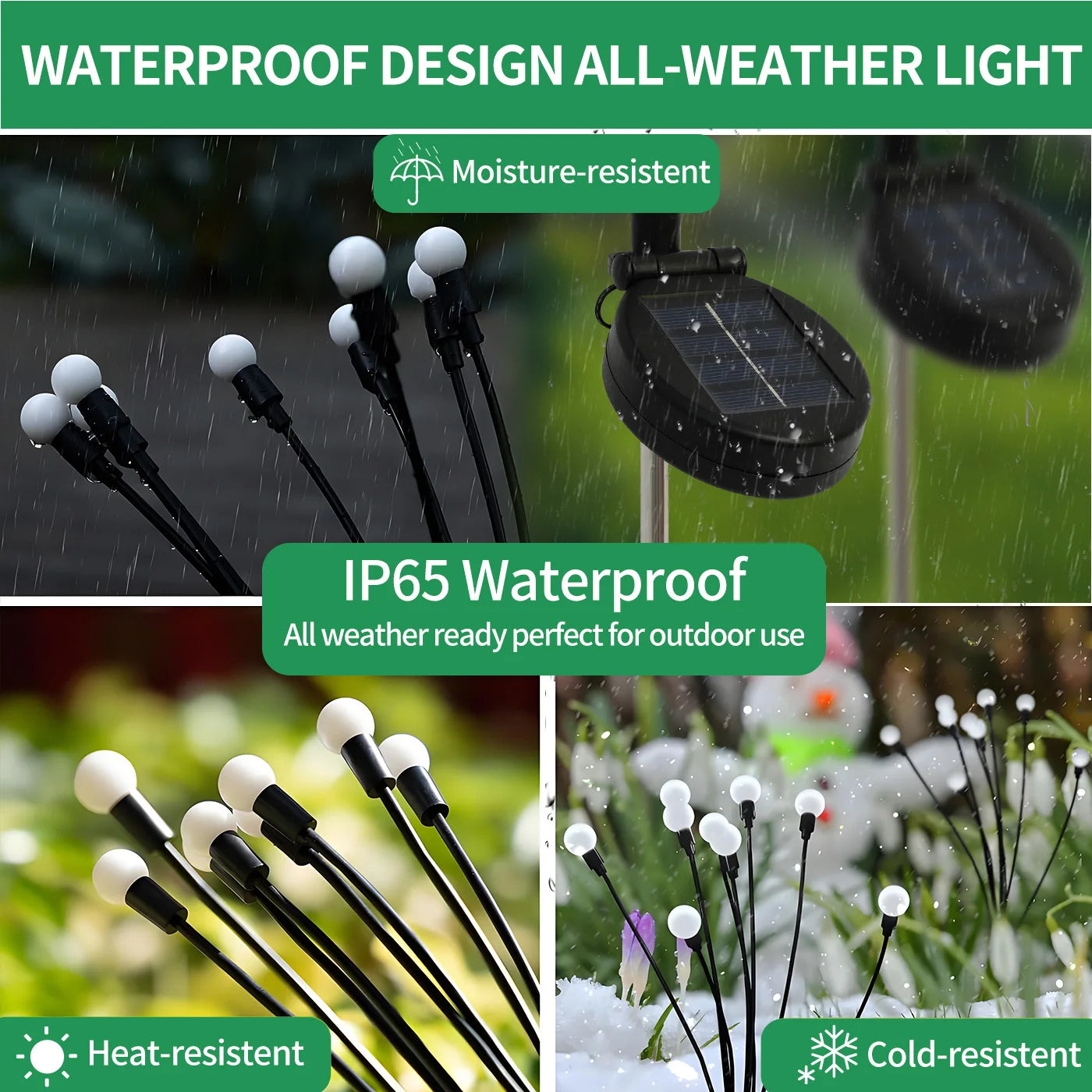 8-Head Solar Firefly Lights LED Outdoor Garden Pathway Decor