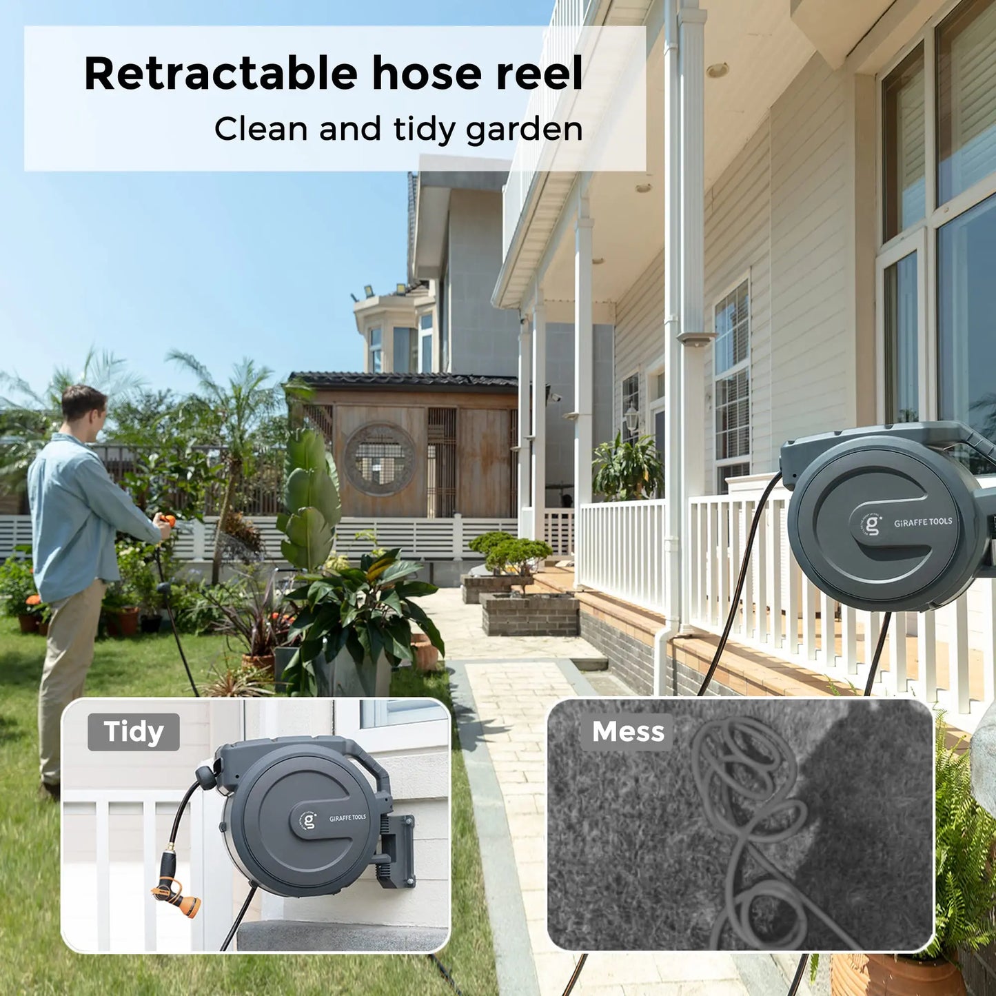 Giraffe Tools AW30 Retractable Wall Mounted Hose Reel