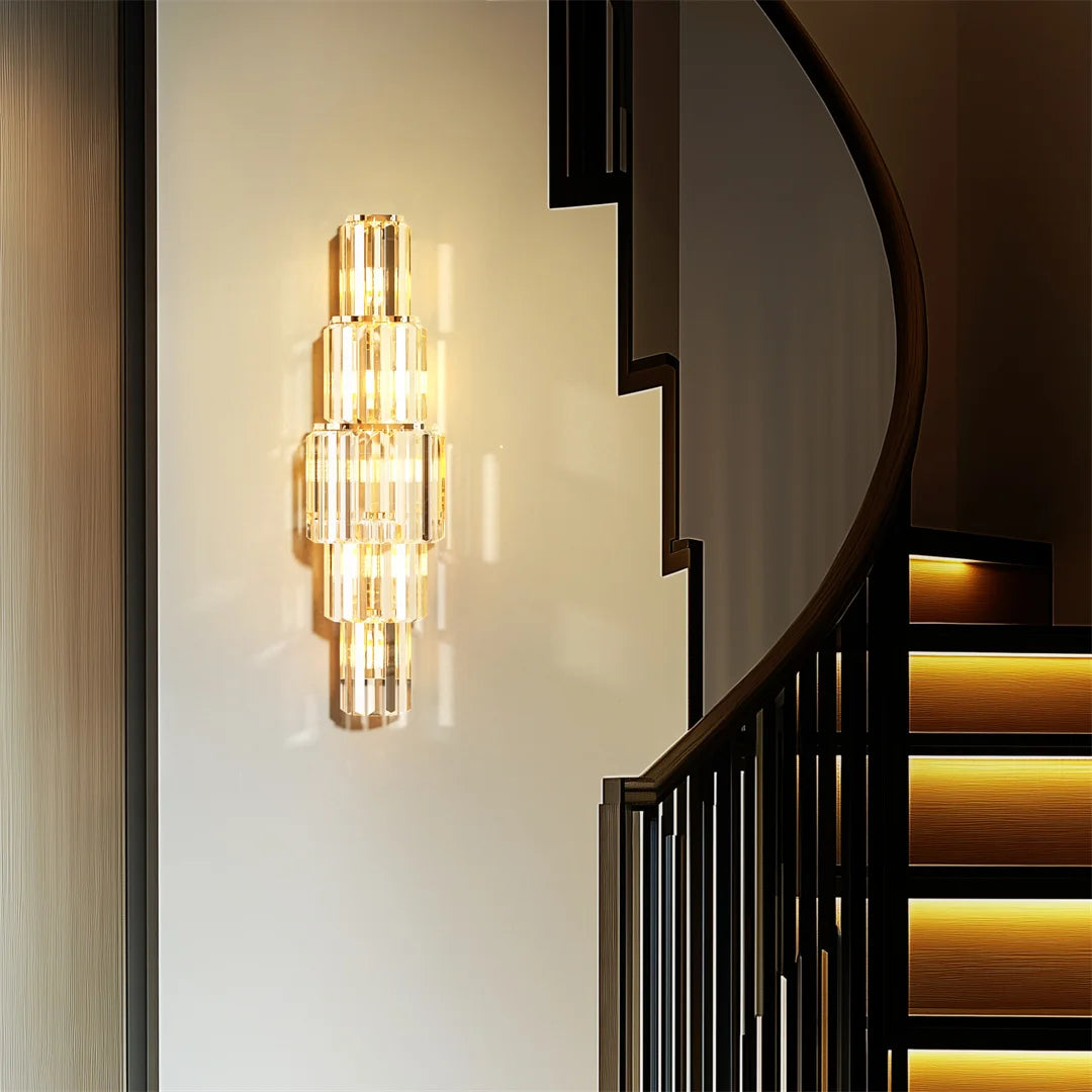 Crystal Wall Lamp 3 Layer Sconce With E14 LED Bulbs