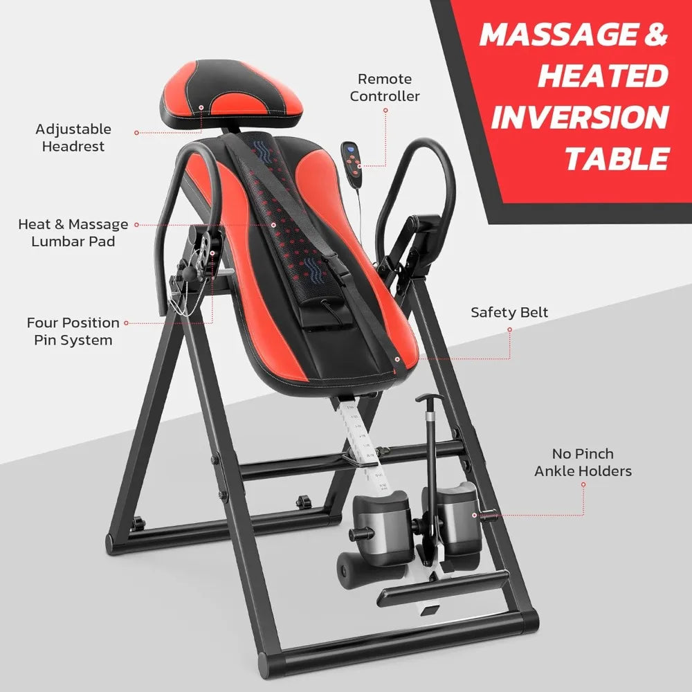 Inversion Table With Massage And Heat Remote Control