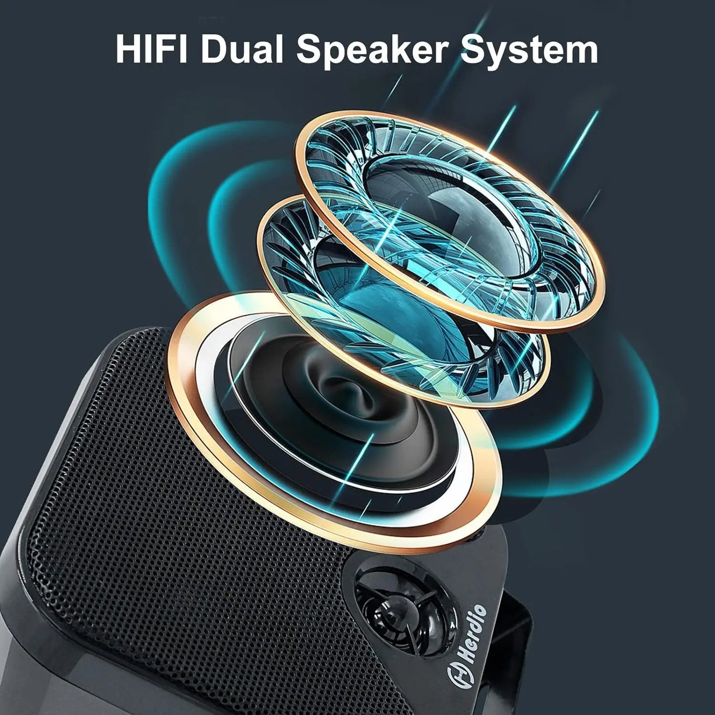 Herdio Bluetooth Marine Speaker 100W Waterproof Surface Mounted