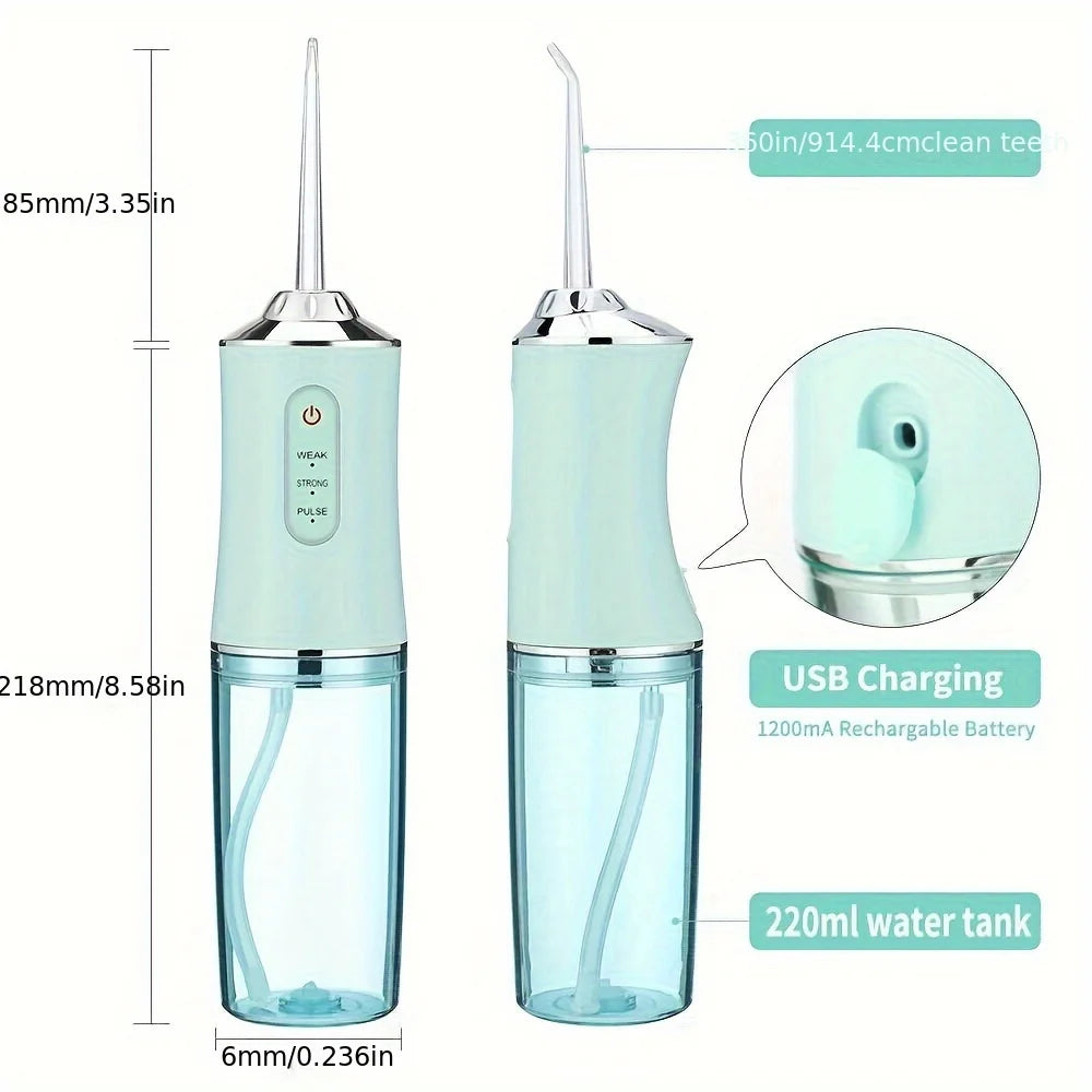 Portable Oral Irrigator Water Flosser USB Rechargeable Four Jet Tips