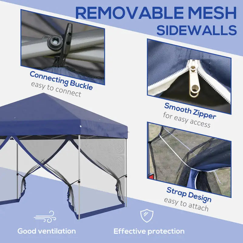 Pop Up Canopy Tent With Carry Bag Height Adjustable Gazebo