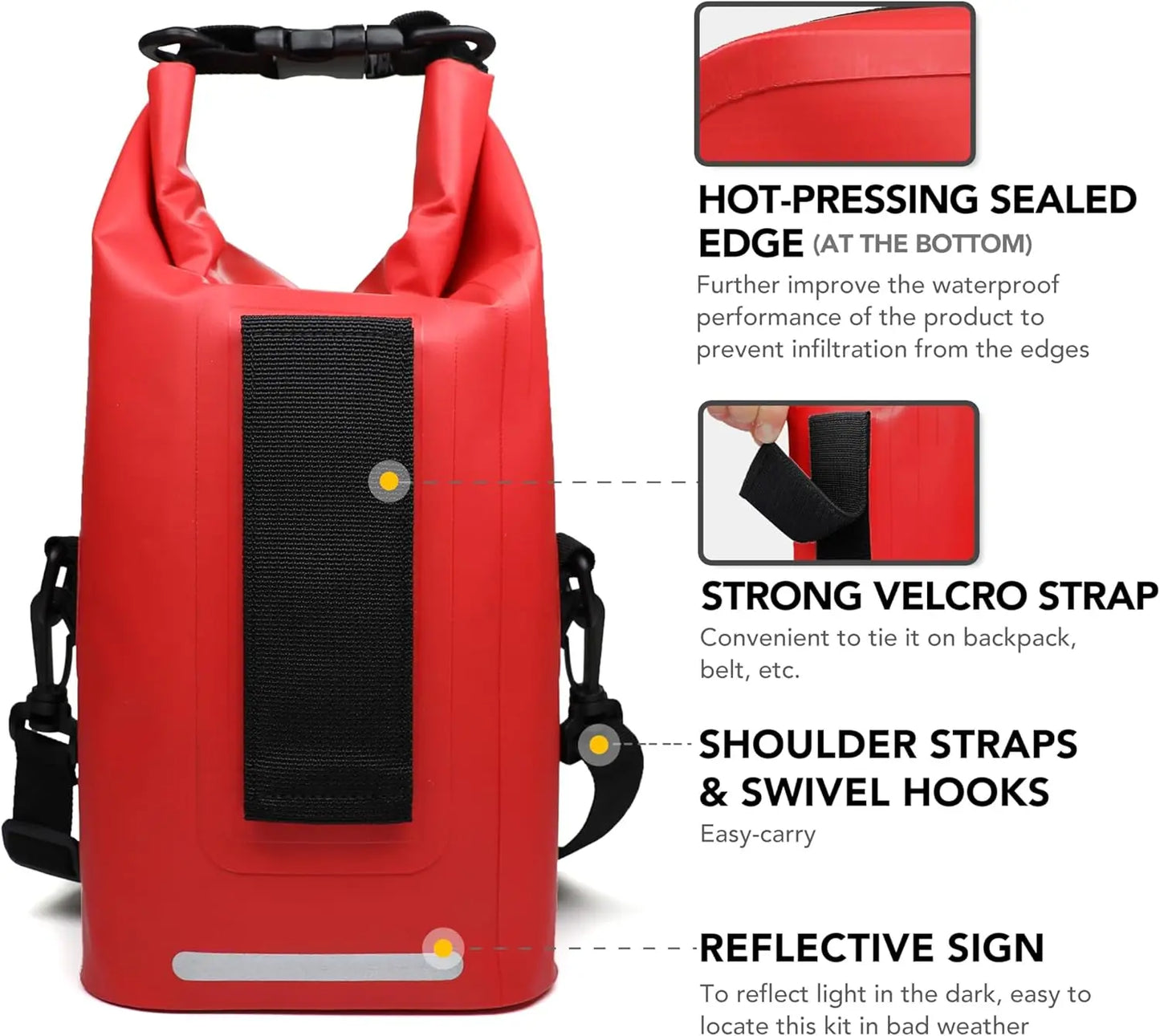 Outdoor First Aid Kit 250Piece Waterproof Reflective Dry Bag