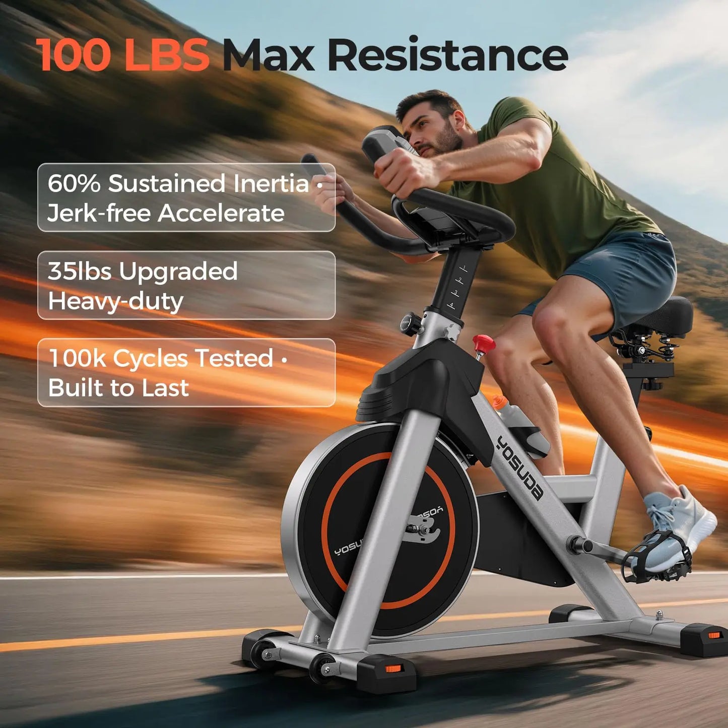 YOSUDA Magnetic Indoor Cycling Bike With App Connectivity And 300 Pound Capacity