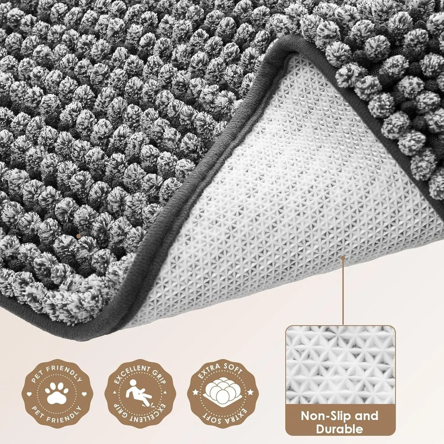 Super Absorbent Dog Door Mat Non Slip Indoor Outdoor Washable