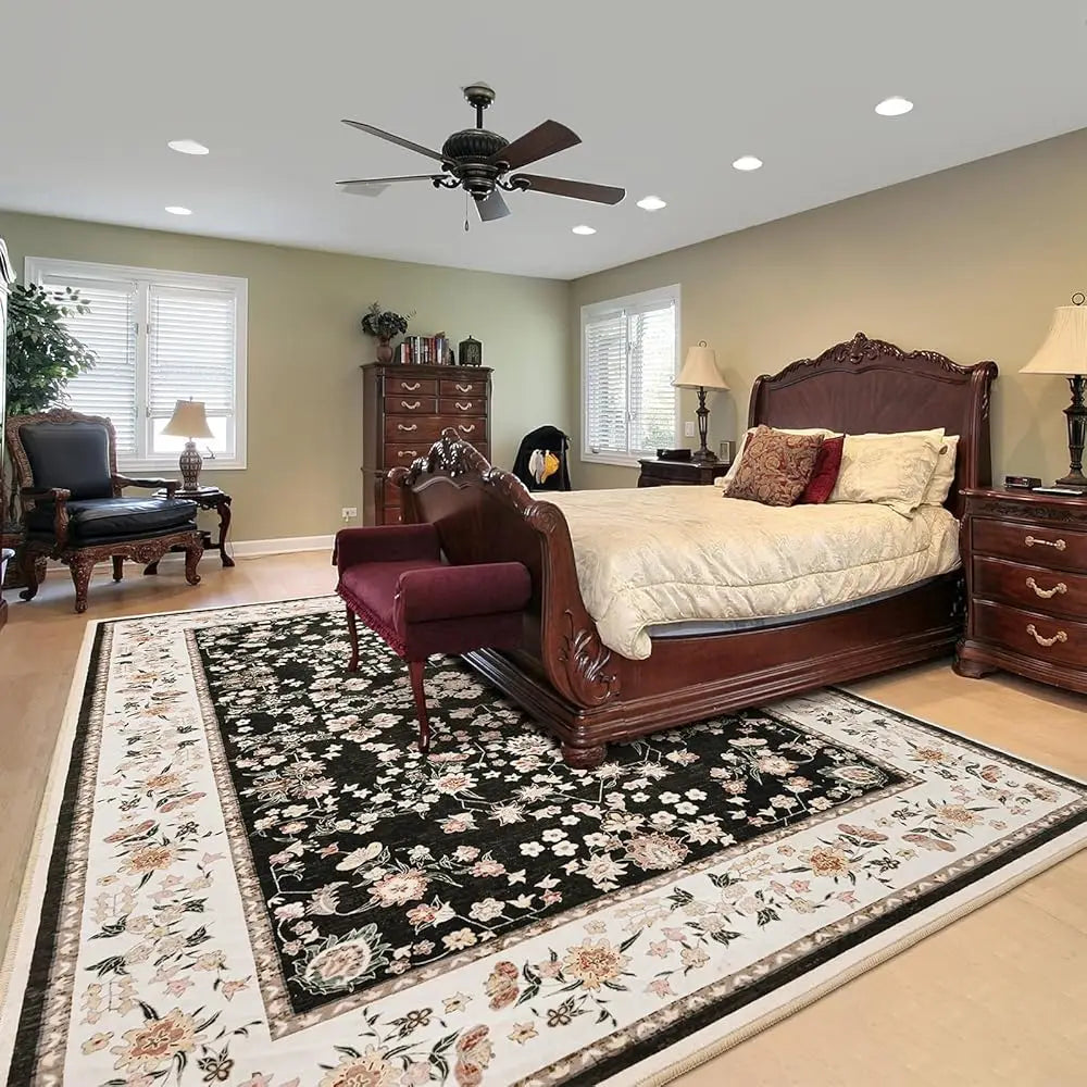 DIXSG Washable Cotton Rug For Living Room Non Slip Oriental Mat