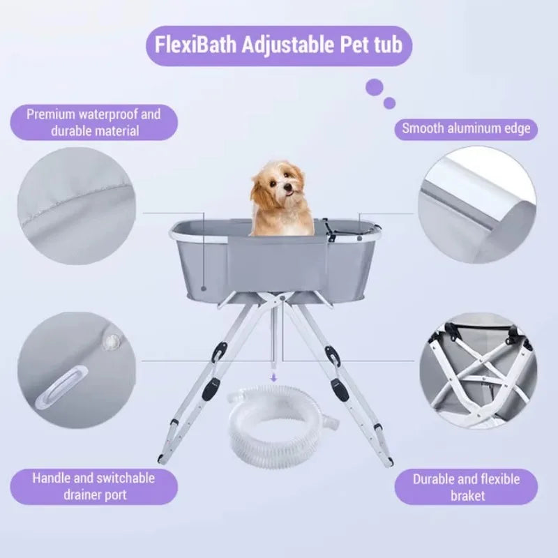 NONE Elevated Foldable Dog Bath Tubs for Grooming Station