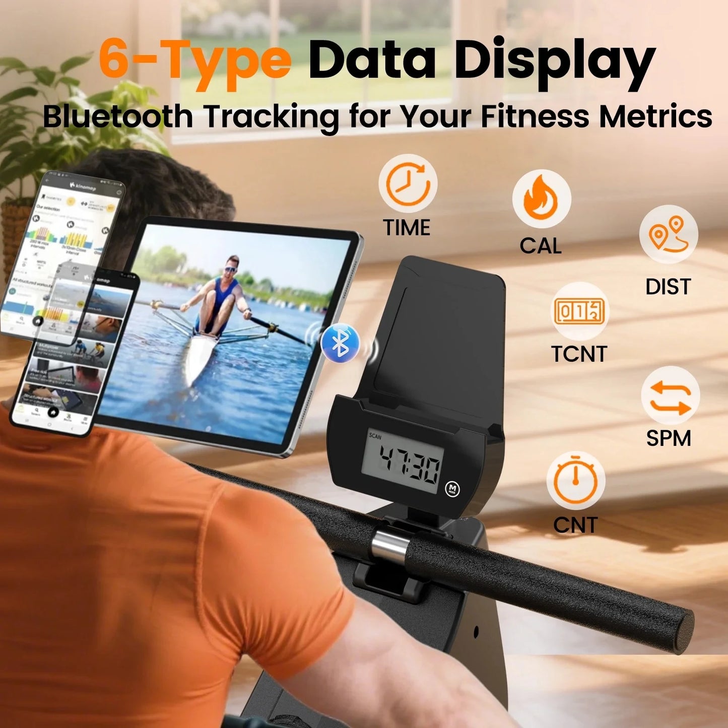 YOSUDA Magnetic Rowing Machine with Foldable Design