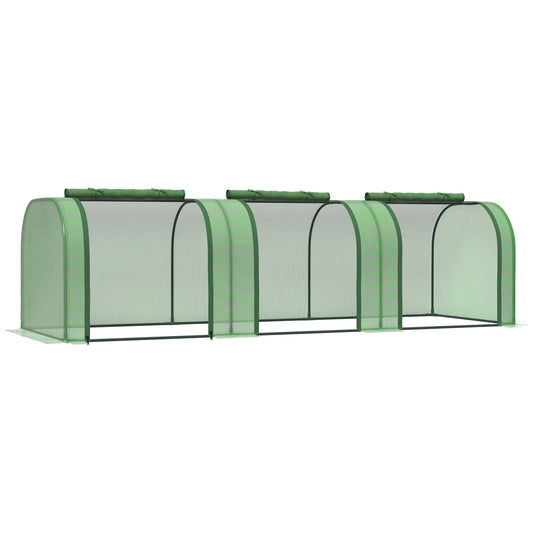 Outsunny Tunnel Greenhouse Grow House With Roll Up Doors