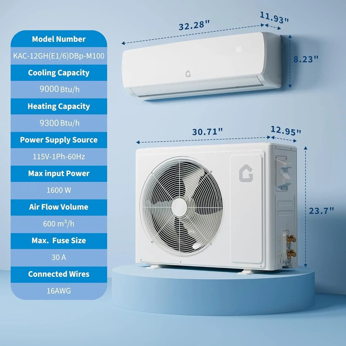 AceKool 3-In-1 Mini Split AC Heat Pump For Residences