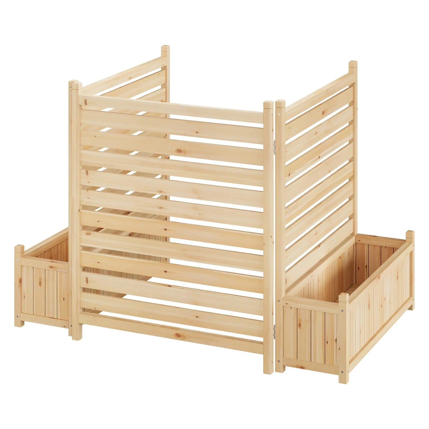HiMISS Trellis Planter With Wooden Raised Bed Outdoor Privacy Fence