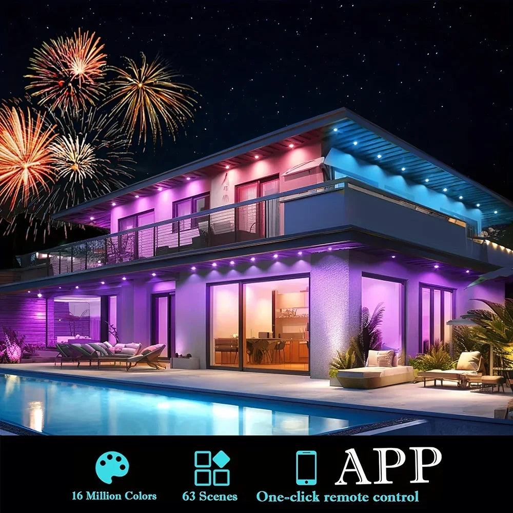 MIMIRGB Outdoor Eaves Lights LED Light Strip With App Control