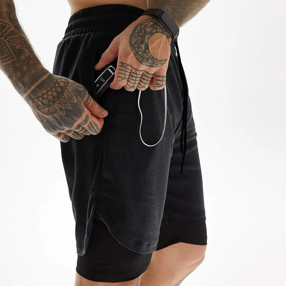 Men's 2-in-1 Workout Shorts With Compression Liner