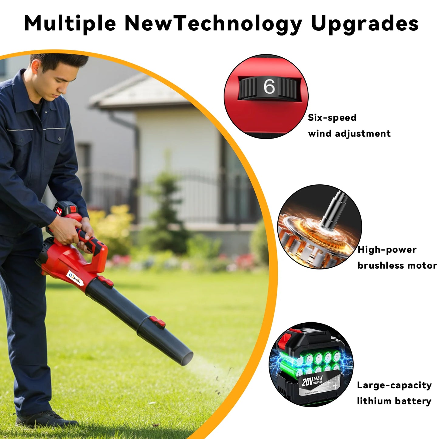 Cordless Leaf Blower 650 CFM With 21V 4.5Ah Battery